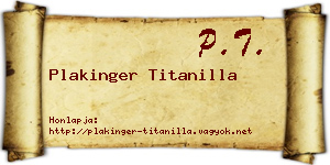 Plakinger Titanilla névjegykártya